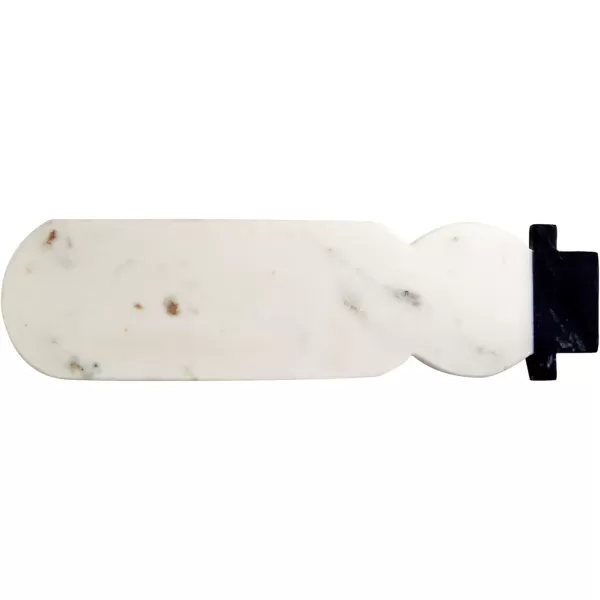imageCreative CoOp Marble Snowman Shaped Cheese and Cutting Board White and Black
