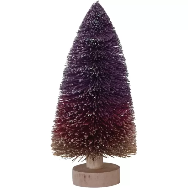 imageCreative CoOp Bottle Brush Tree with Wood Base and Glitter Purple Ombre