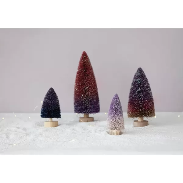 imageCreative CoOp Bottle Brush Tree with Wood Base and Glitter Purple Ombre