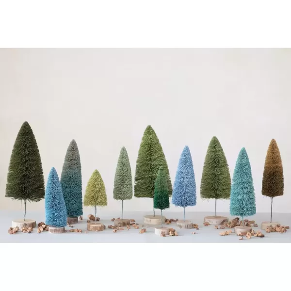 imageCreative CoOp Sisal Bottle Brush Tree with Wood Base Blue Ombre