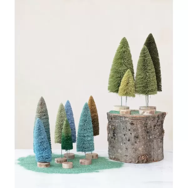 imageCreative CoOp Sisal Bottle Brush Tree with Wood Base Blue Ombre
