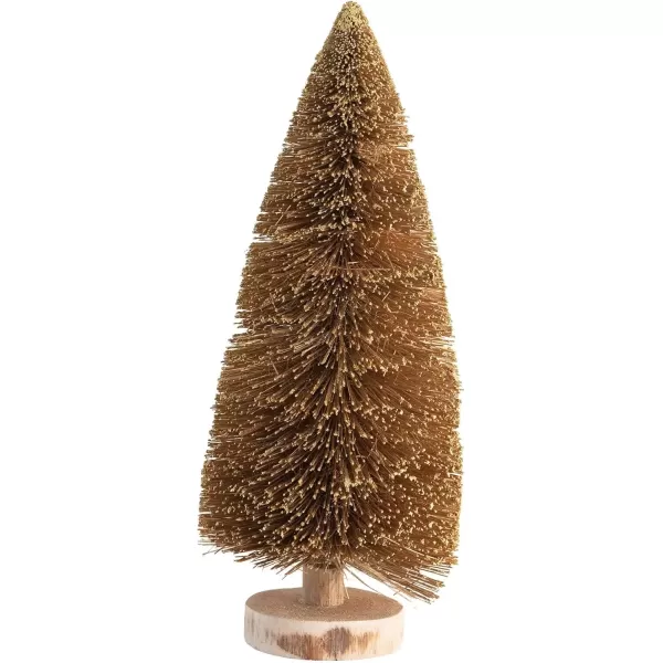 imageCreative CoOp Sisal Wood Base Gold Color Bottle Brush Tree