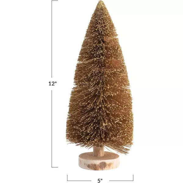 imageCreative CoOp Sisal Wood Base Gold Color Bottle Brush Tree