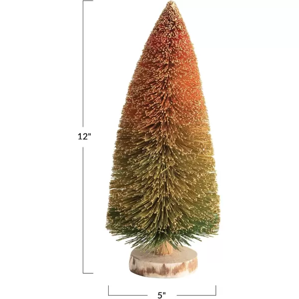 imageCreative CoOp Sisal Wood Base Multi Color Bottle Brush Tree Orange Ombre