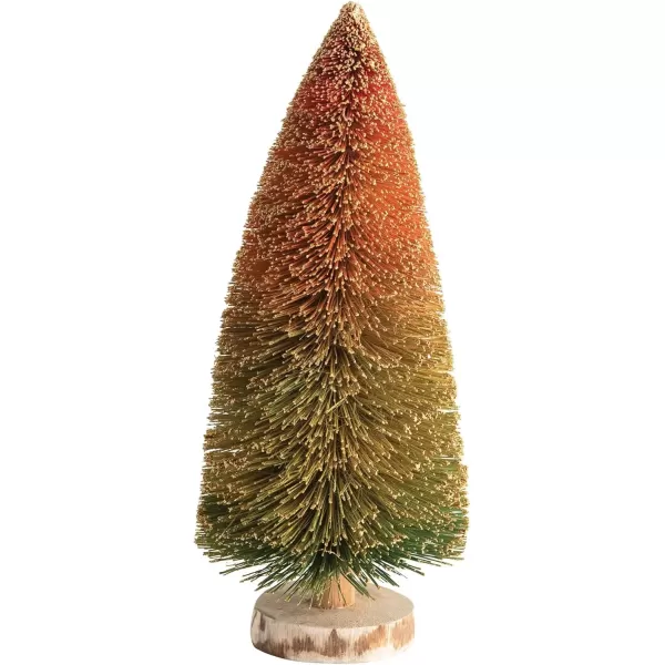 imageCreative CoOp Sisal Wood Base Multi Color Bottle Brush Tree Orange Ombre