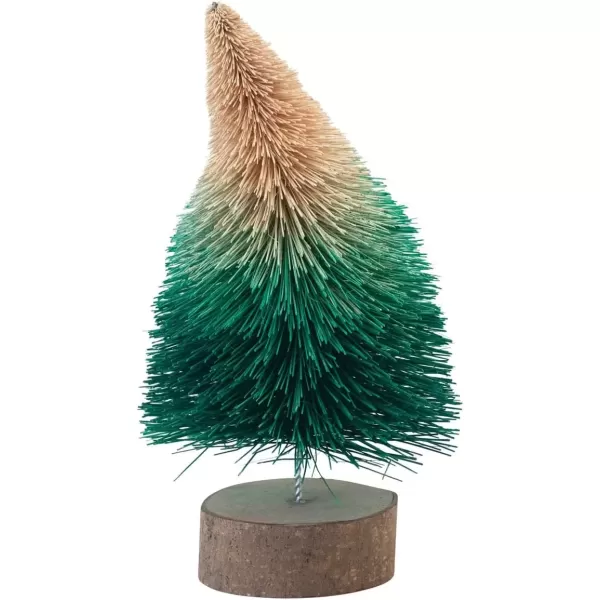 imageCurved Sisal Bottle Brush Tree with Wood Base Green Ombre8in