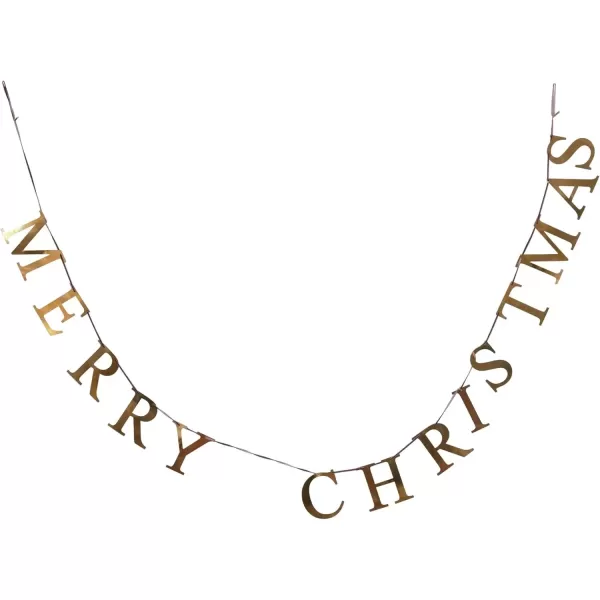 imageCreative CoOp 55quot L Merry Christmas Brass Finish Metal Garlands MultiGarlands