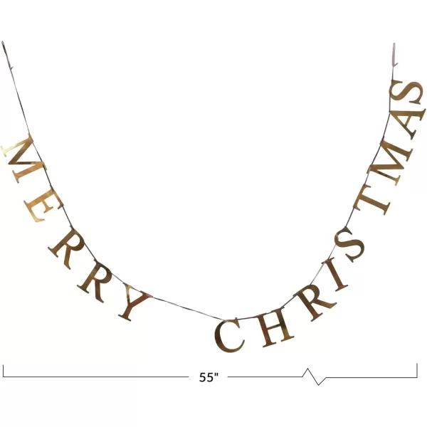imageCreative CoOp 55quot L Merry Christmas Brass Finish Metal Garlands MultiGarlands