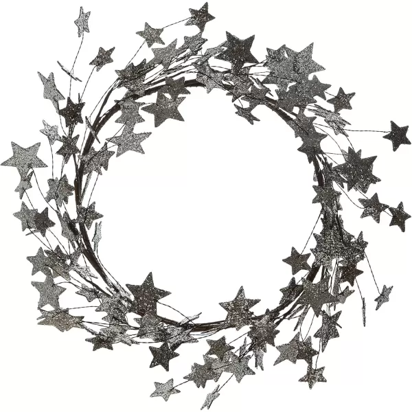 imageCreative CoOp 72 Inch Cardboard Glitter Star Garland Silver FinishWreath