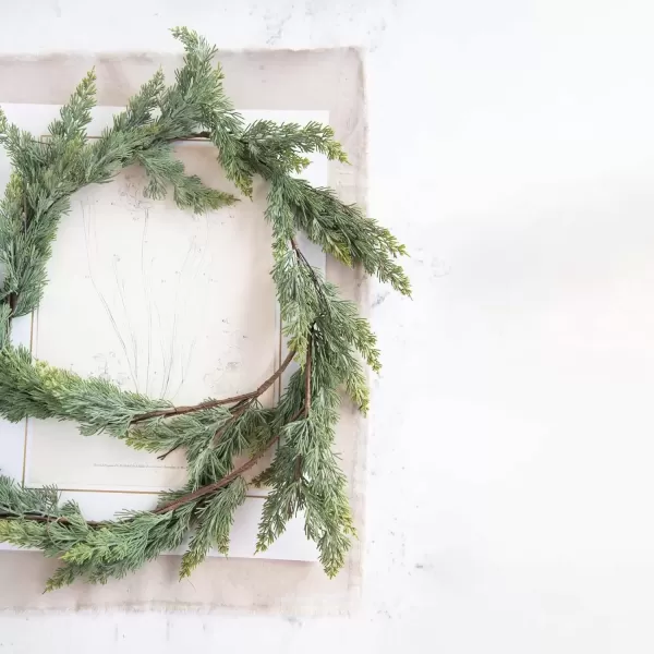 imageCreative CoOp 72quot L Faux Cedar Garland Green
