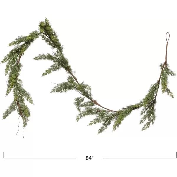 imageCreative CoOp 72quot L Faux Cedar Garland Green