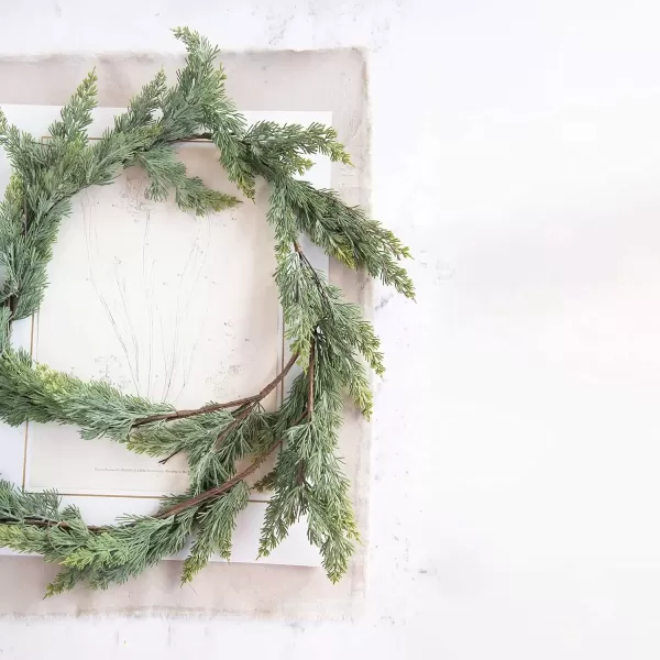 imageCreative CoOp 72quot L Faux Cedar Garland Green