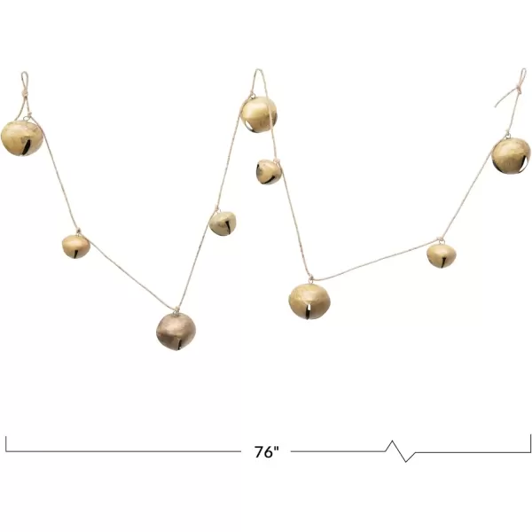 imageCreative CoOp 76quot L Metal Jingle Bell Garland Gold Finish