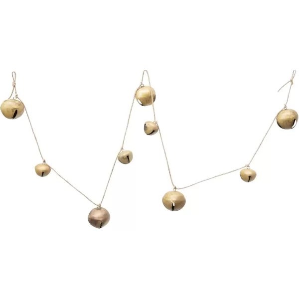 imageCreative CoOp 76quot L Metal Jingle Bell Garland Gold Finish