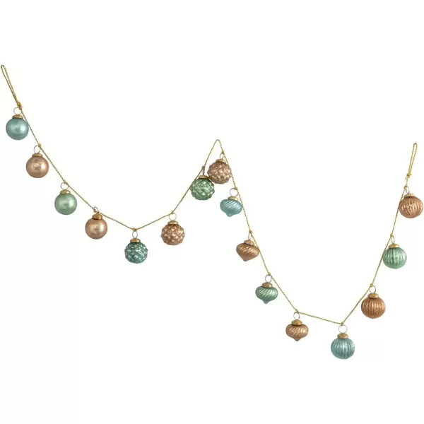 imageCreative CoOp Embossed Antique Silver Mercury Glass Ornamental Garland XC5496Blue  Mint  and Gold