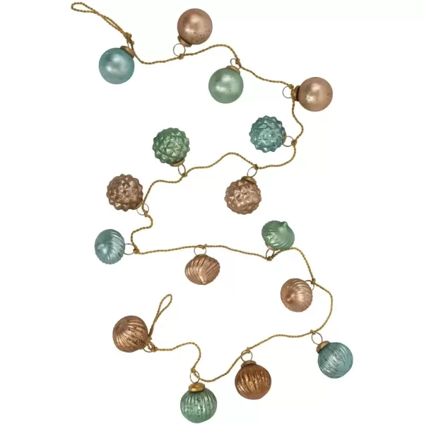 imageCreative CoOp Embossed Antique Silver Mercury Glass Ornamental Garland XC5496Blue  Mint  and Gold
