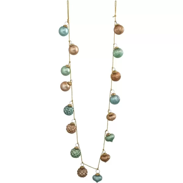 imageCreative CoOp Embossed Antique Silver Mercury Glass Ornamental Garland XC5496Blue  Mint  and Gold