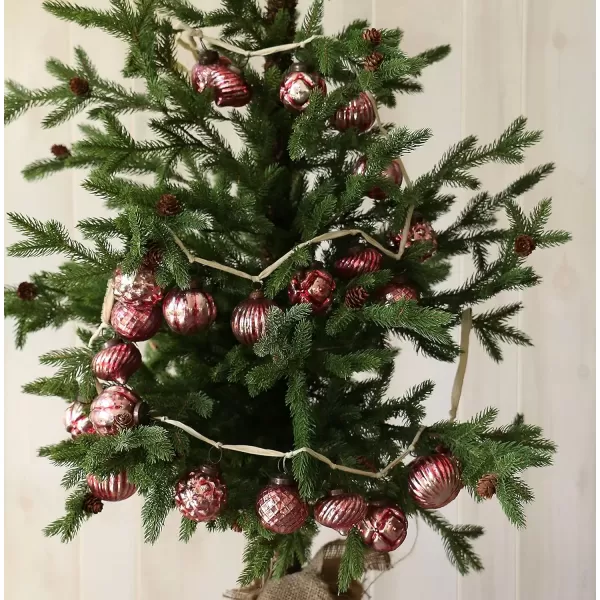 imageCreative CoOp Embossed Antique Silver Mercury Glass Ornamental Garland XC5496Distressed Red and Silver