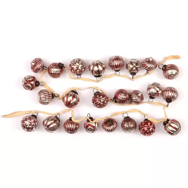 imageCreative CoOp Embossed Antique Silver Mercury Glass Ornamental Garland XC5496Distressed Red and Silver