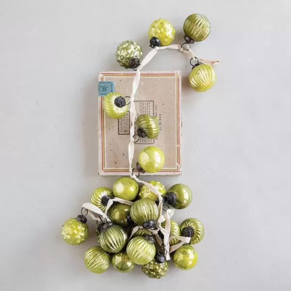 imageCreative CoOp Embossed Antique Silver Mercury Glass Ornamental Garland XC5496Green