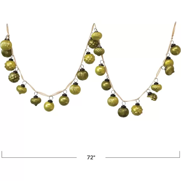 imageCreative CoOp Embossed Antique Silver Mercury Glass Ornamental Garland XC5496Green