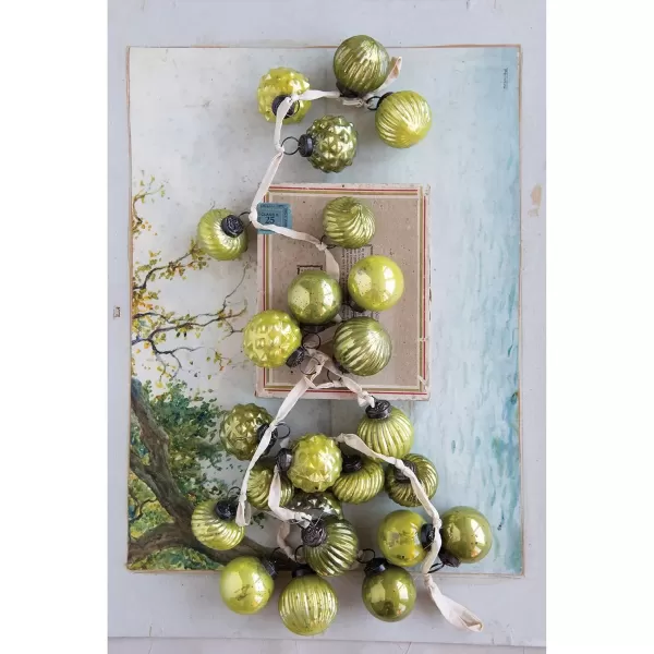 imageCreative CoOp Embossed Antique Silver Mercury Glass Ornamental Garland XC5496Green