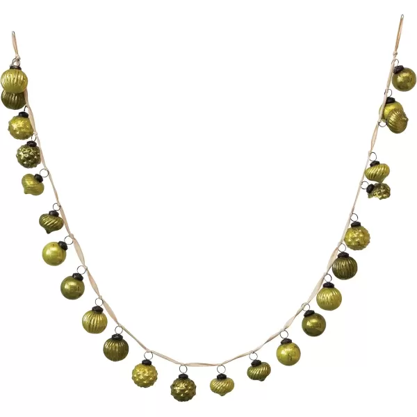 imageCreative CoOp Embossed Antique Silver Mercury Glass Ornamental Garland XC5496Green