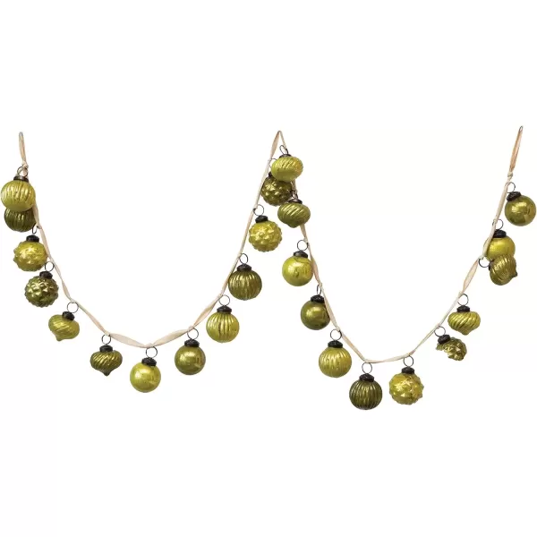 imageCreative CoOp Embossed Antique Silver Mercury Glass Ornamental Garland XC5496Green