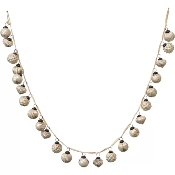 imageCreative CoOp Embossed Antique Silver Mercury Glass Ornamental Garland XC5496Matte White