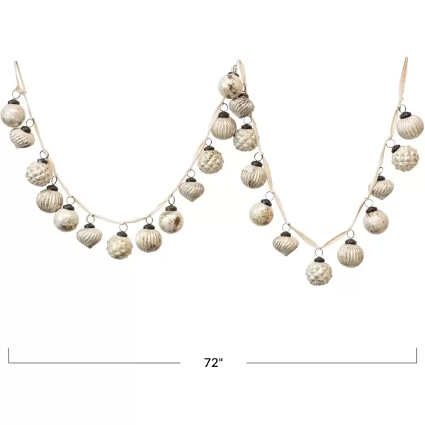 imageCreative CoOp Embossed Antique Silver Mercury Glass Ornamental Garland XC5496Matte White