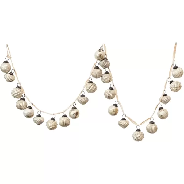 imageCreative CoOp Embossed Antique Silver Mercury Glass Ornamental Garland XC5496Matte White