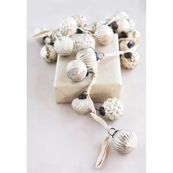 imageCreative CoOp Embossed Antique Silver Mercury Glass Ornamental Garland XC5496Matte White