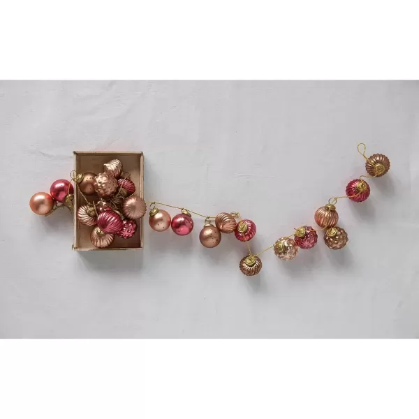 imageCreative CoOp Embossed Antique Silver Mercury Glass Ornamental Garland XC5496Pink and Gold