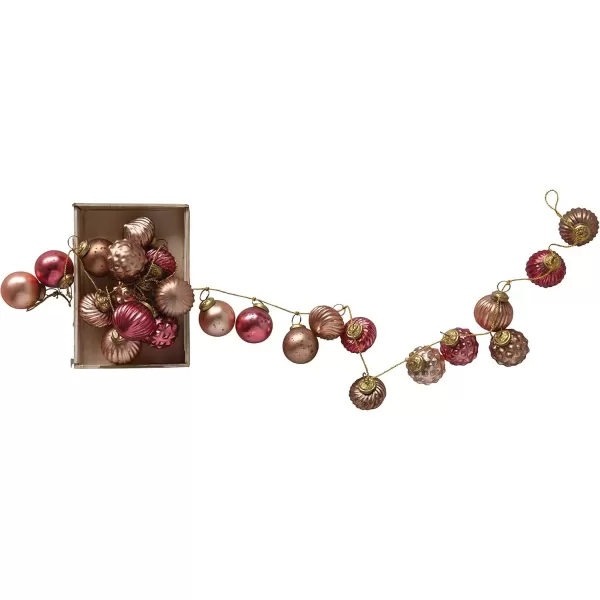 imageCreative CoOp Embossed Antique Silver Mercury Glass Ornamental Garland XC5496Pink and Gold