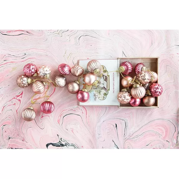 imageCreative CoOp Embossed Antique Silver Mercury Glass Ornamental Garland XC5496Pink and Gold