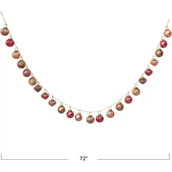 imageCreative CoOp Embossed Antique Silver Mercury Glass Ornamental Garland XC5496Pink and Gold