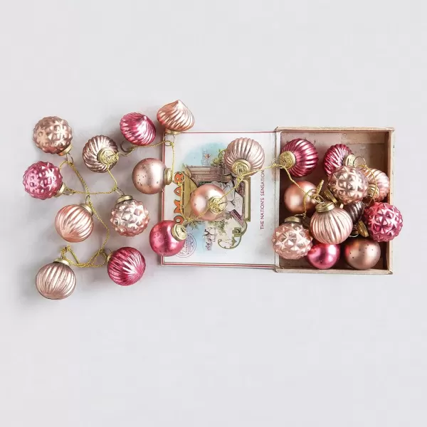 imageCreative CoOp Embossed Antique Silver Mercury Glass Ornamental Garland XC5496Pink and Gold