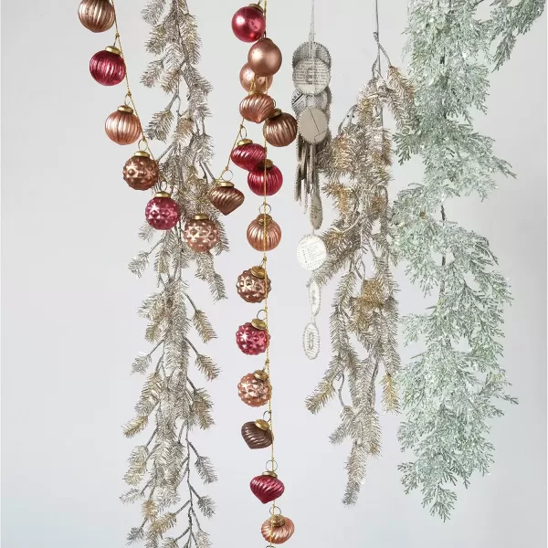 imageCreative CoOp Embossed Antique Silver Mercury Glass Ornamental Garland XC5496Pink and Gold