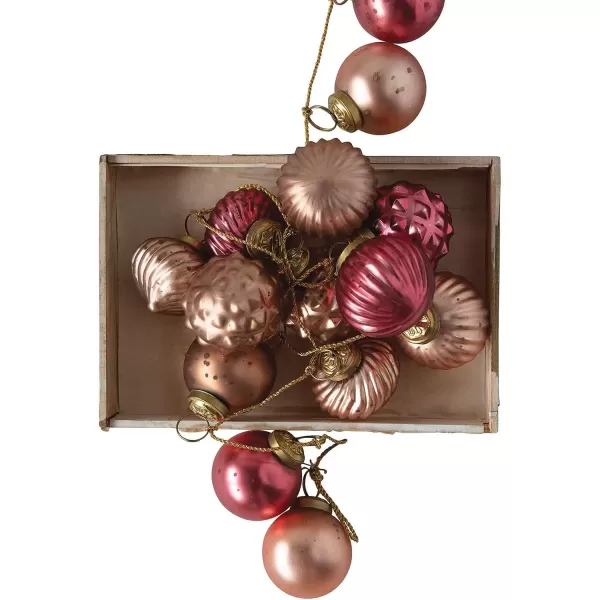 imageCreative CoOp Embossed Antique Silver Mercury Glass Ornamental Garland XC5496Pink and Gold
