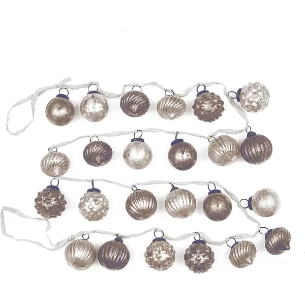 imageCreative CoOp Embossed Antique Silver Mercury Glass Ornamental Garland XC5496Taupe and Cream