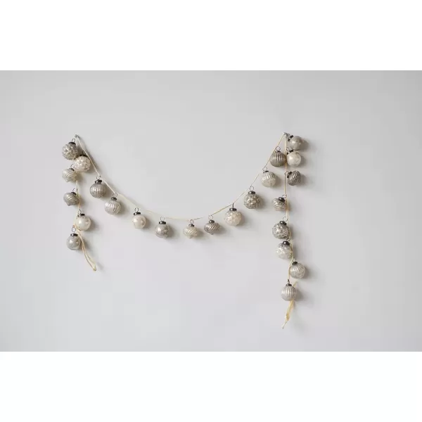 imageCreative CoOp Embossed Antique Silver Mercury Glass Ornamental Garland XC5496Taupe and Cream