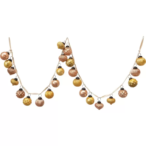 imageCreative CoOp Embossed Antique Silver Mercury Glass Ornamental Garland XC5496Yellow and Pink