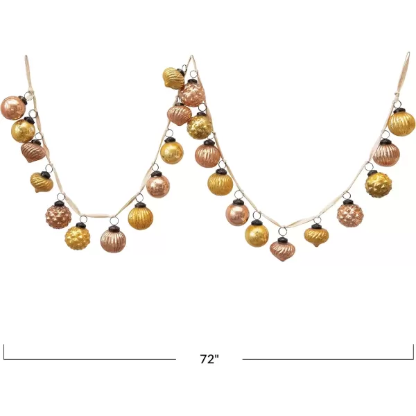 imageCreative CoOp Embossed Antique Silver Mercury Glass Ornamental Garland XC5496Yellow and Pink