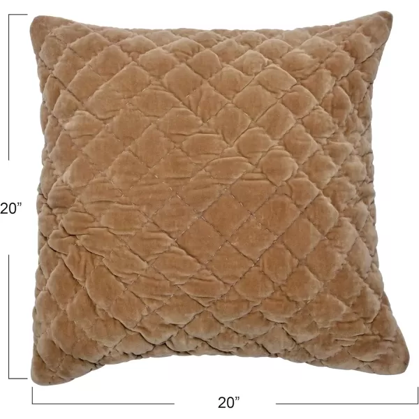 imageCreative CoOp 20quot Square Quilted Velvet Pillow Decorative Pillow 20quot x 20quot BlueAmber