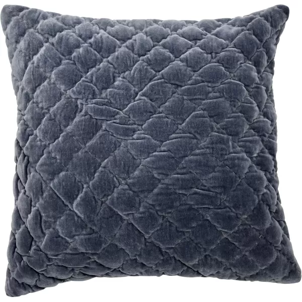 imageCreative CoOp 20quot Square Quilted Velvet Pillow Decorative Pillow 20quot x 20quot BlueBlue