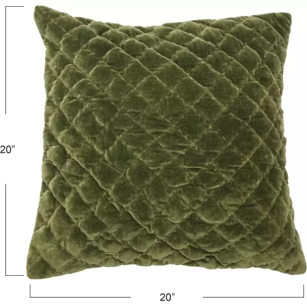 imageCreative CoOp 20quot Square Quilted Velvet Pillow Decorative Pillow 20quot x 20quot BlueForest Green