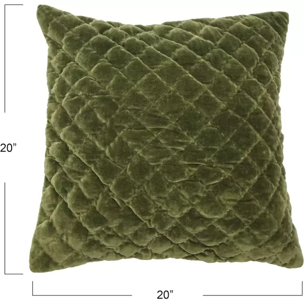 imageCreative CoOp 20quot Square Quilted Velvet Pillow Decorative Pillow 20quot x 20quot BlueForest Green