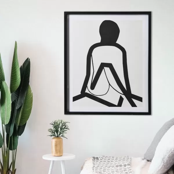 imageCreative CoOp Abstract Feminine Form Line Drawing in Metal Frame