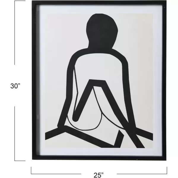 imageCreative CoOp Abstract Feminine Form Line Drawing in Metal Frame