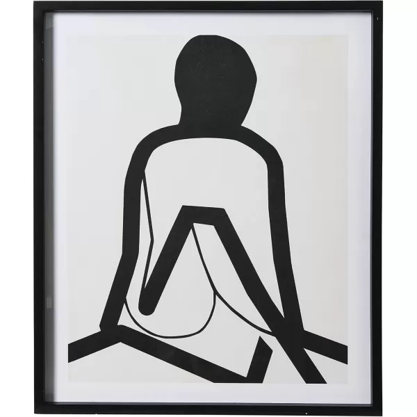 imageCreative CoOp Abstract Feminine Form Line Drawing in Metal Frame